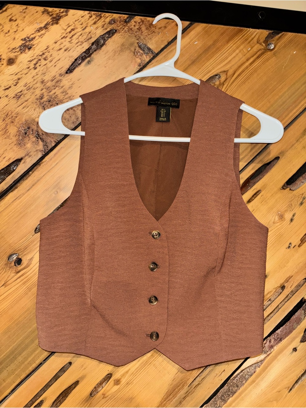 House of Harlow 1960 Brown Button-Front Vest